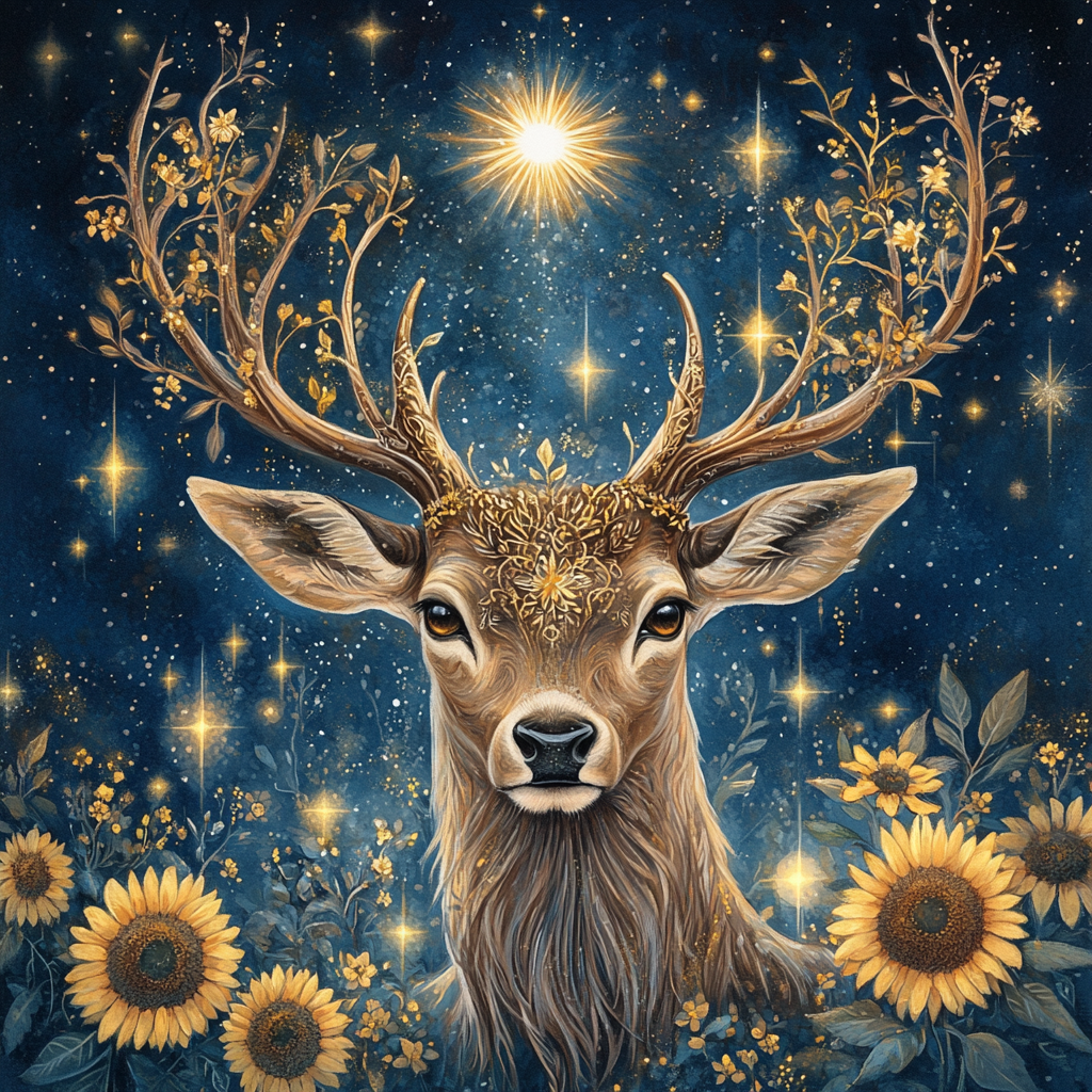 Star And Sunflowers Buck Diamond Art Kit