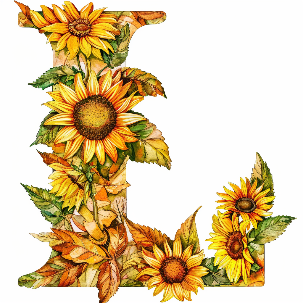 Sunflower Letter L Diamond Art Kit