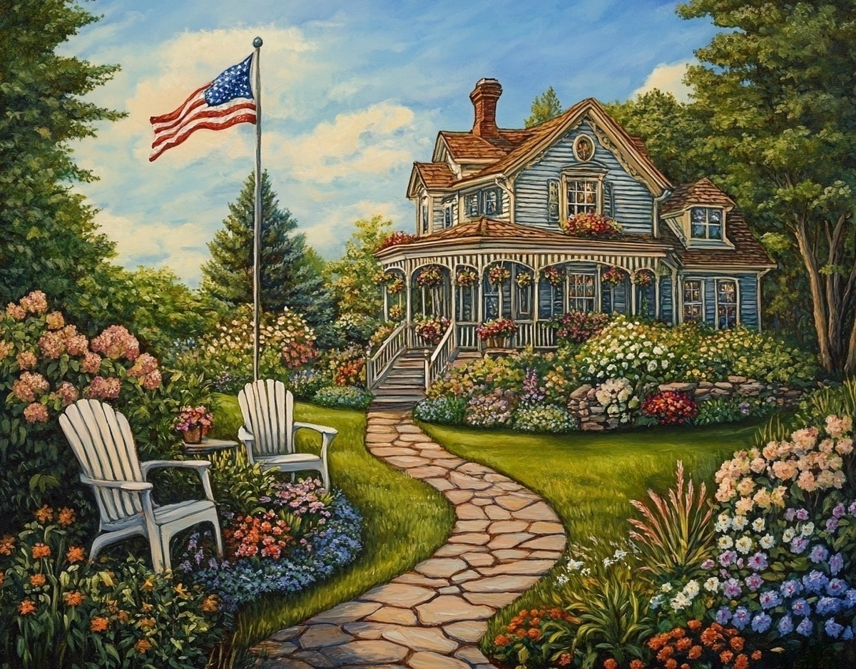 Cobblestone Path House Diamond Art Kit