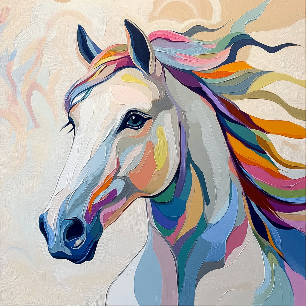 Abstract Painted Horse Diamond Art Kit