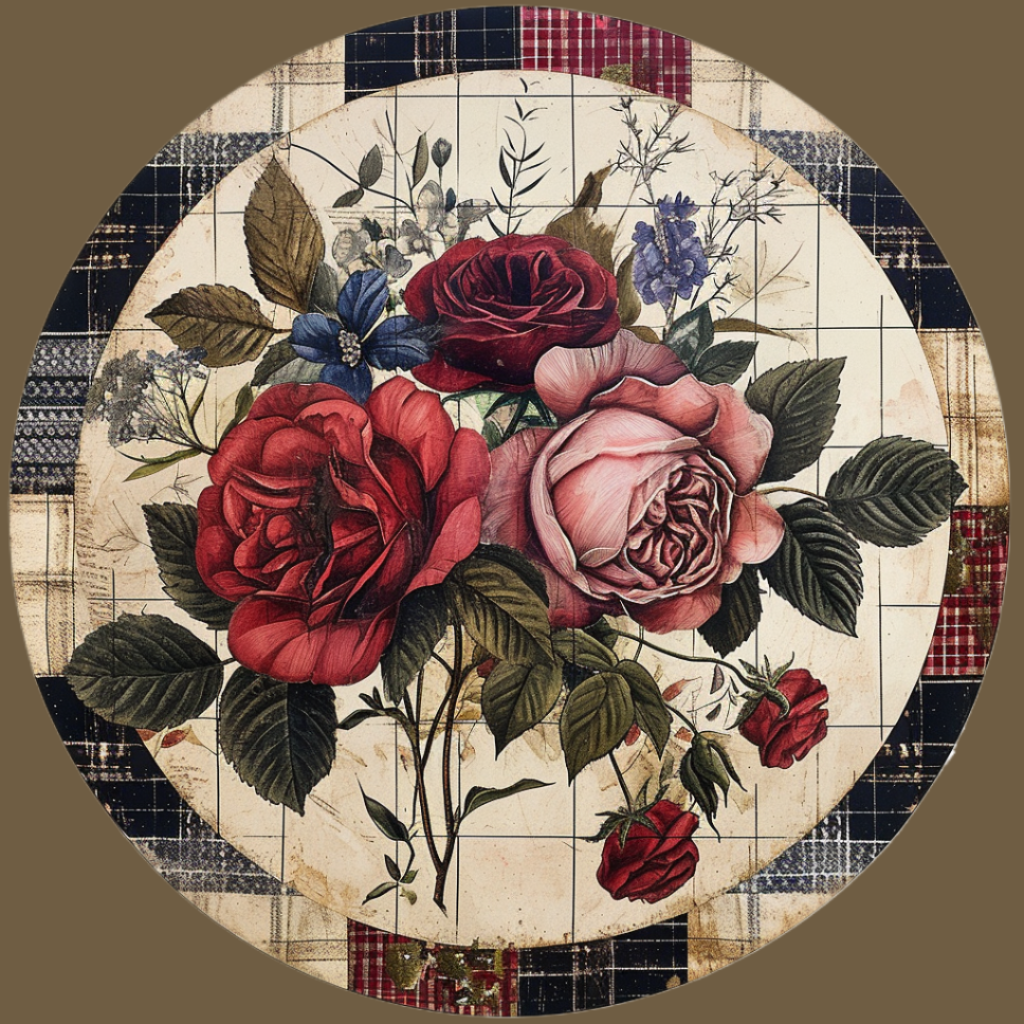 Three Rose Pattern Circle Diamond Art Kit