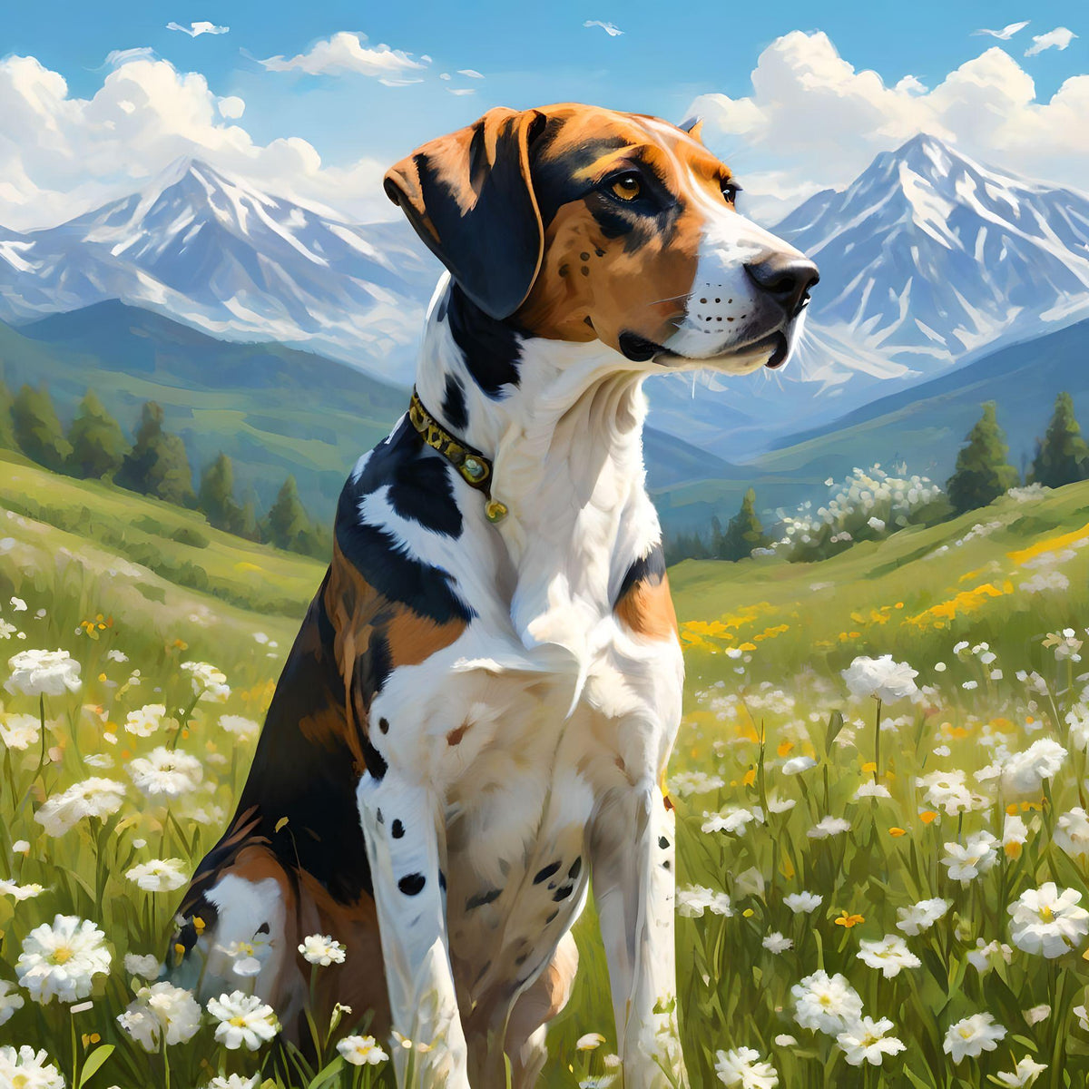 American Leopard Hound Dog Meadow Diamond Art Kit