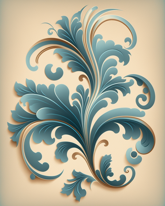 Light Blue Swirl Design Diamond Art Kit