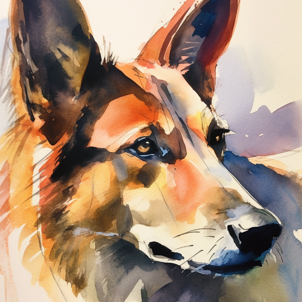 Watercolor German Shepherd Diamond Art Kit