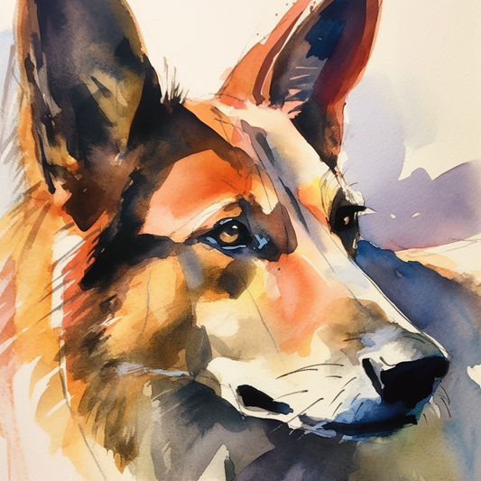 Watercolor German Shepherd Diamond Art Kit