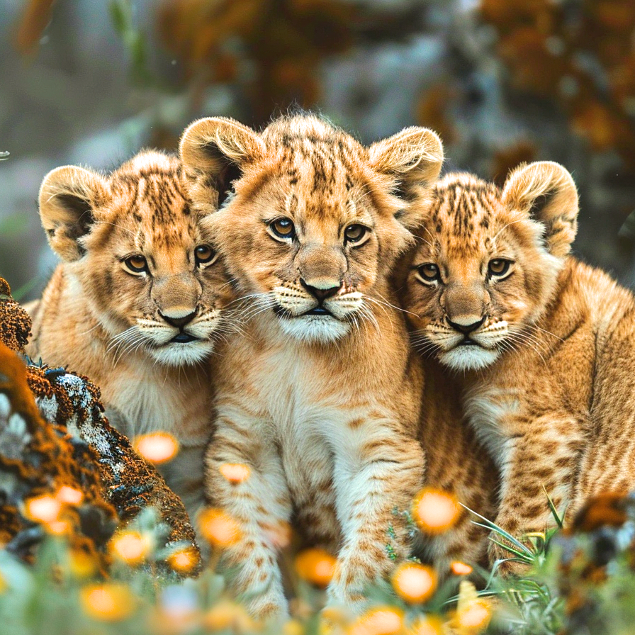 Three Lion Cubs Diamond Art Kit