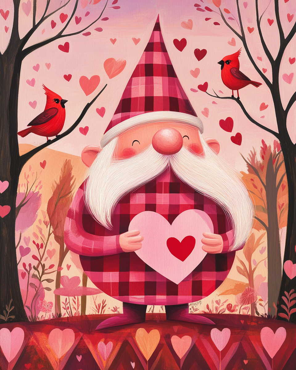 Jolly Valentine Gnome Diamond Art Kit