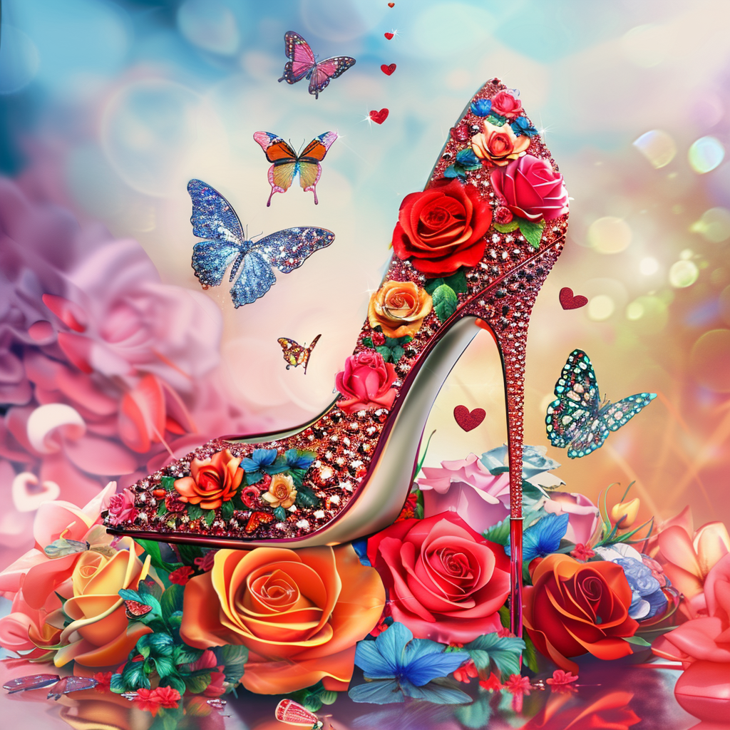 Studded Stilleto S Roses Diamond Art Kit