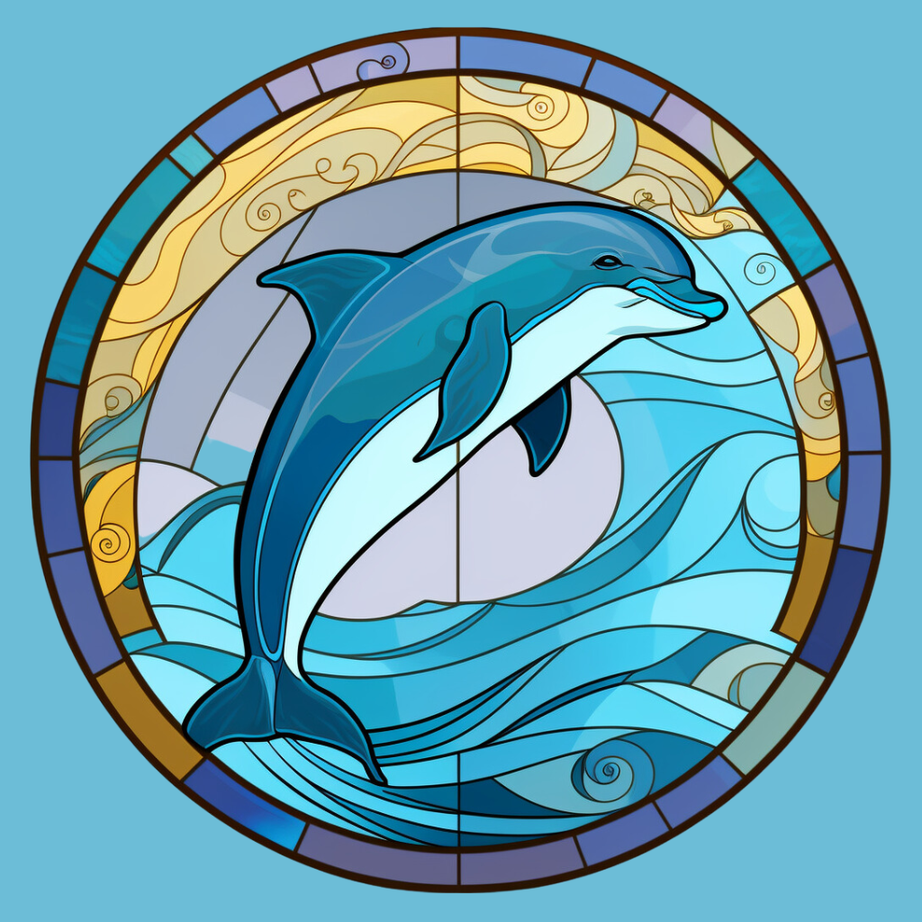 Jumping Dolphin Abstract Diamond Art Kit