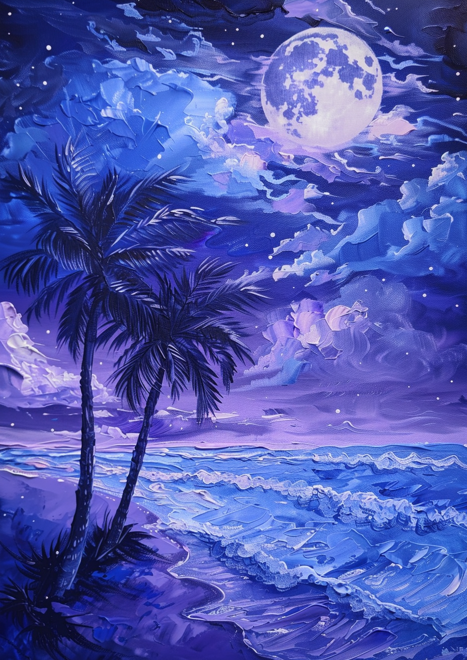 Blue Purple Moo Light Sky Diamond Art Kit