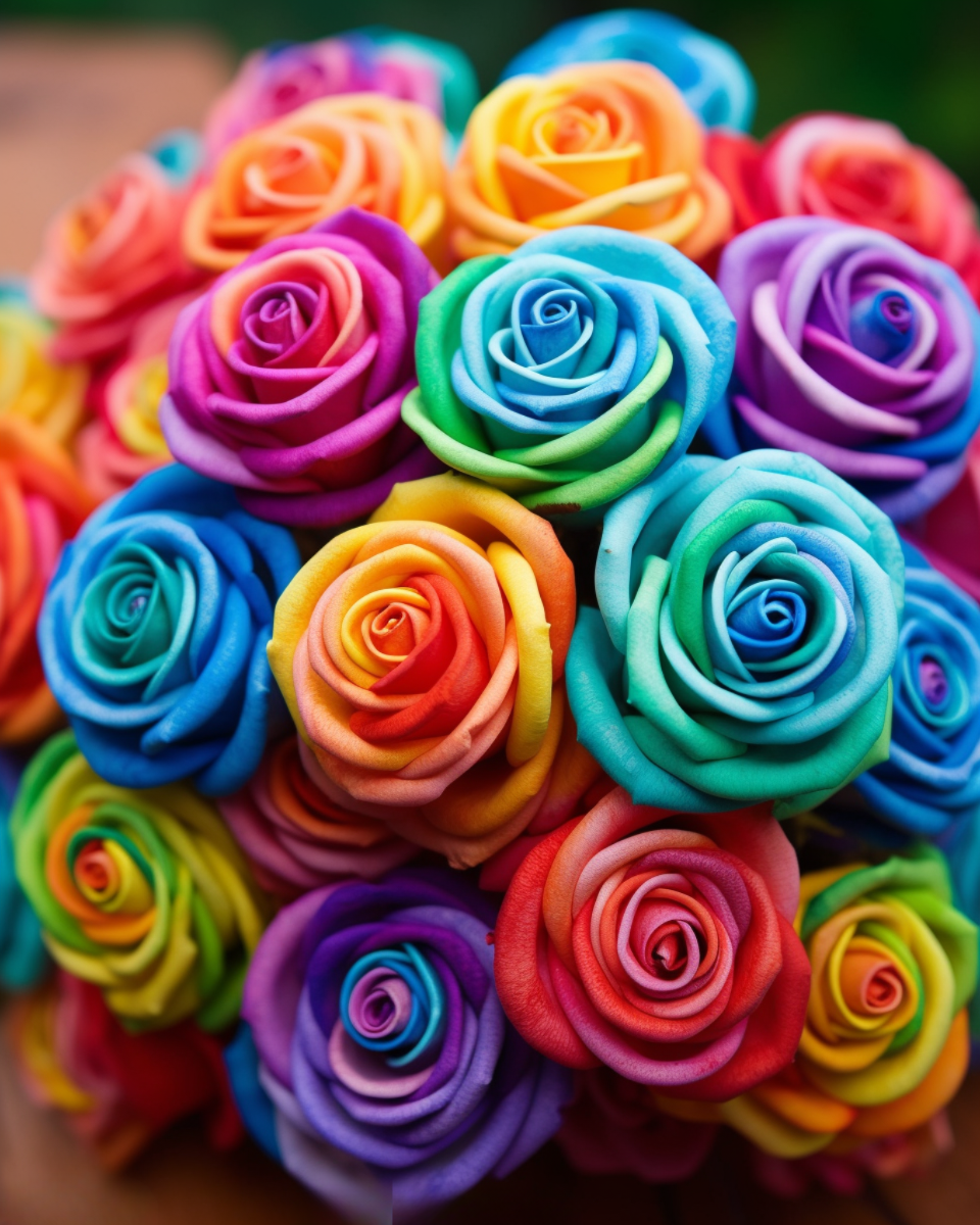 Bouquet Of Rainbow Roses Diamond Art Kit