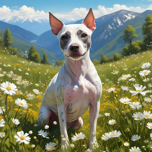 American Hairless Terrier Meadow Diamond Art Kit