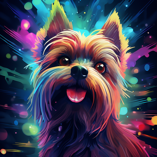 Smiling Abstract Yorkie Diamond Art Kit