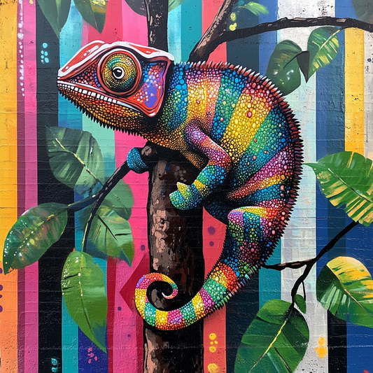 Rainbow Spot Chameleon Diamond Art Kit
