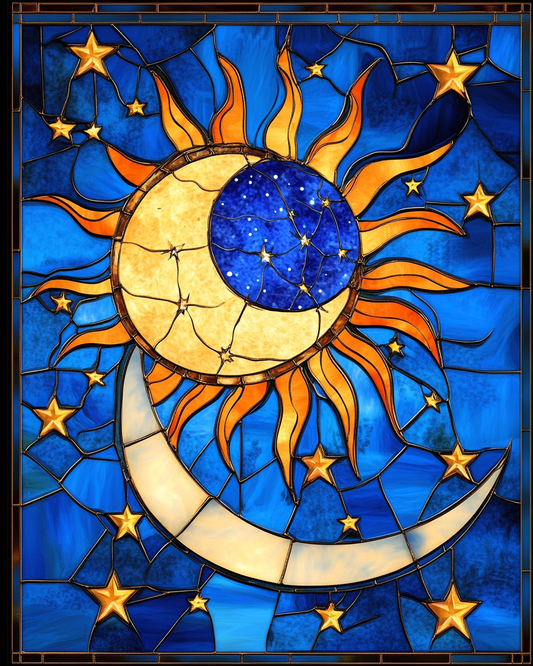 Sun Cresent Moon Abstract Diamond Art Kit