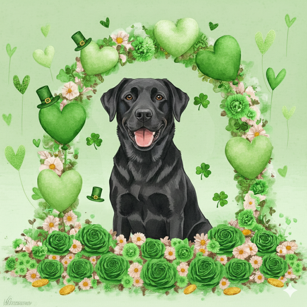 St Patricks Day Arch Black Labrador Retriever Diamond Art Kit