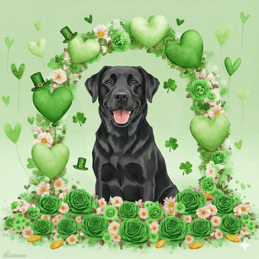 St Patricks Day Arch Black Labrador Retriever Diamond Art Kit