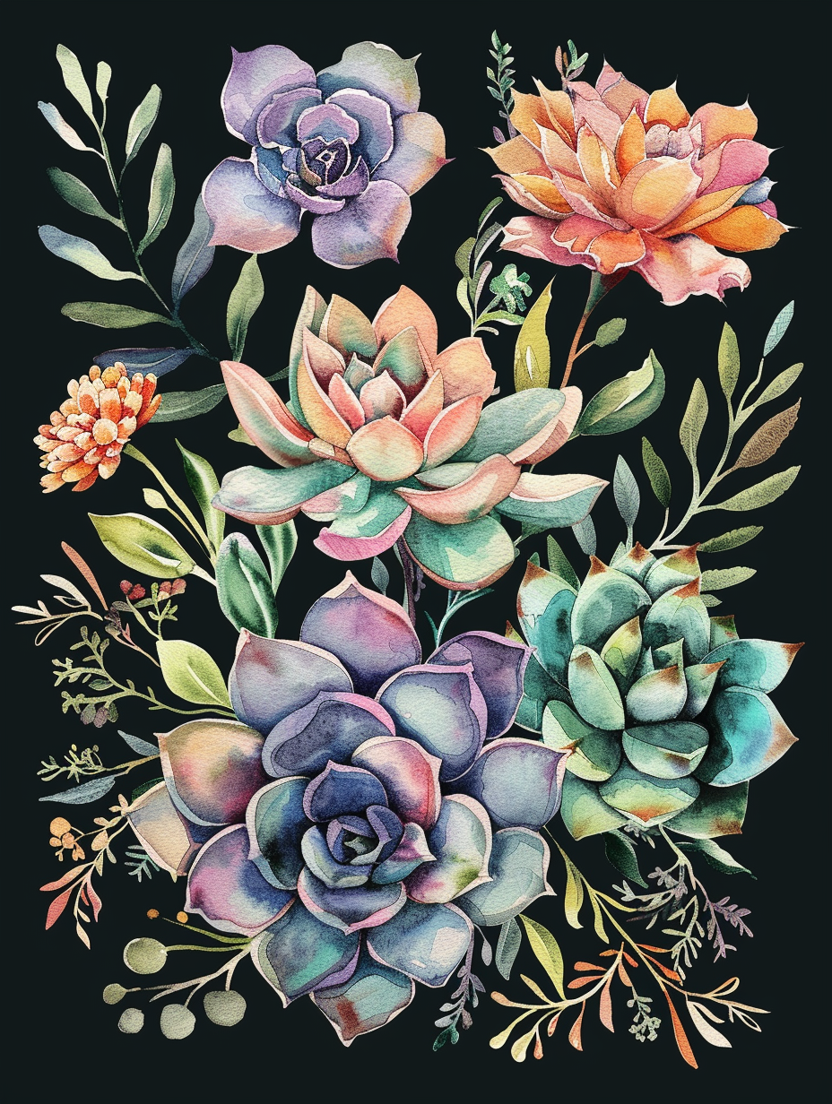 Leaves And Succulents Diamond Art Kit