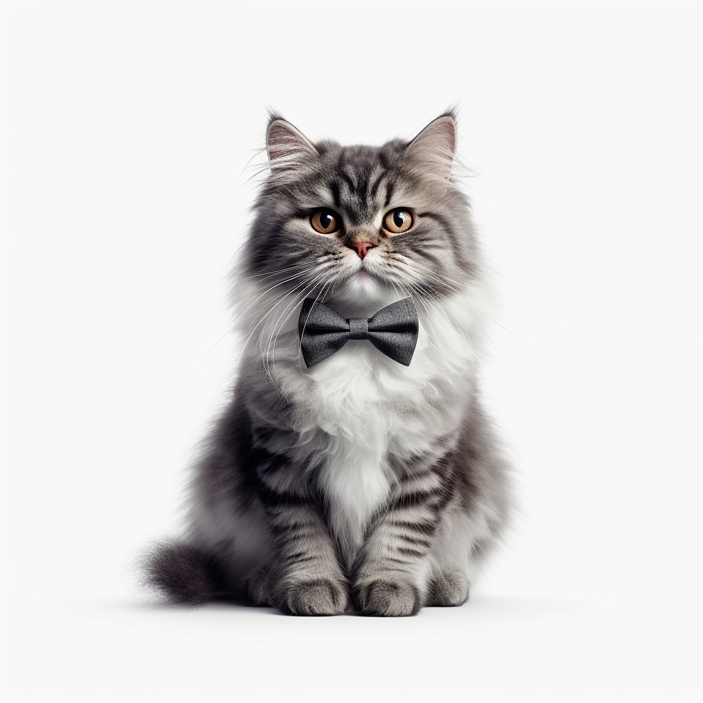 Gray Bowtie Cat Diamond Art Kit