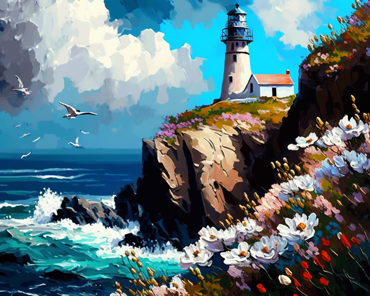 Daisy Lighthouse Diamond Art Kit