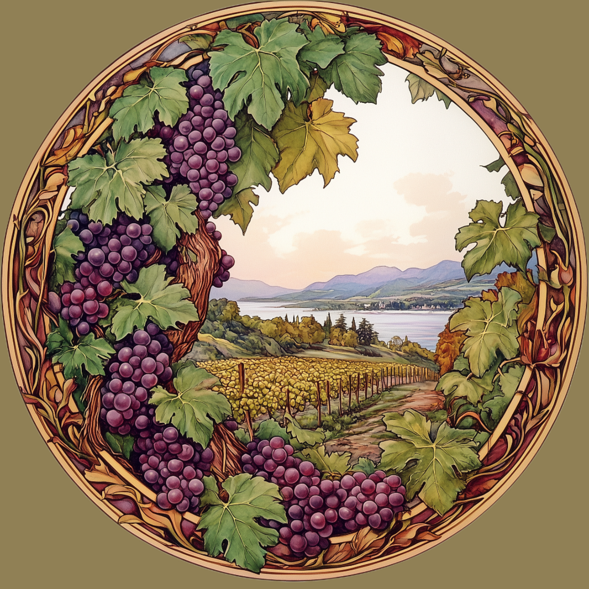 Purple Grape Circle Diamond Art Kit
