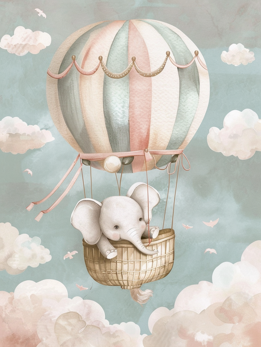 Little Elephant Hot Air Balloon Diamond Art Kit