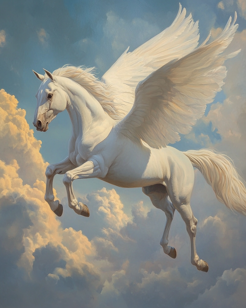 White Pegasus In The Clouds Diamond Art Kit