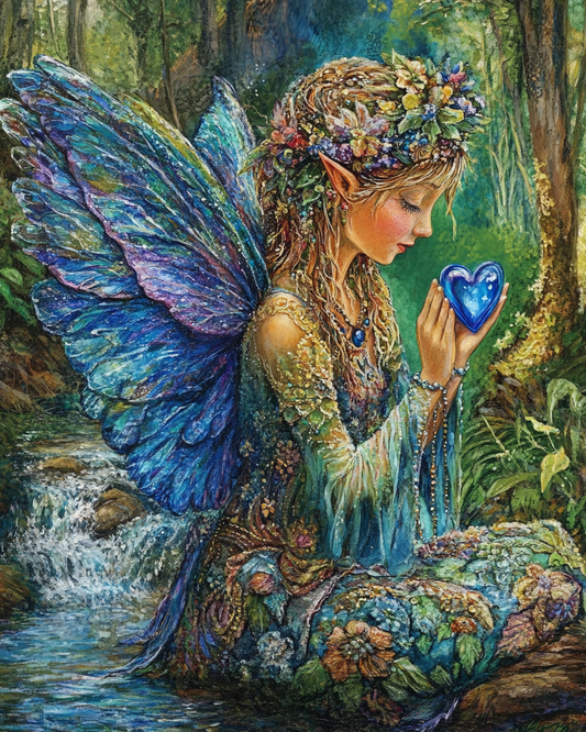 Blue Heart Fairy Diamond Art Kit