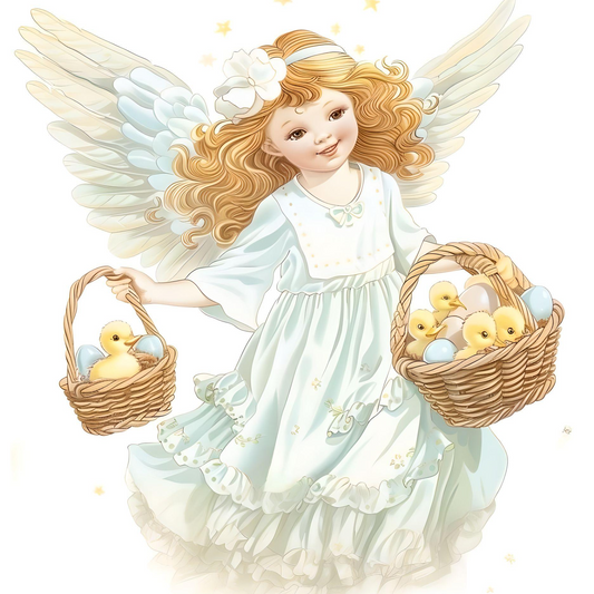 Mint Green Dress Angel Ducklings Diamond Art Kit