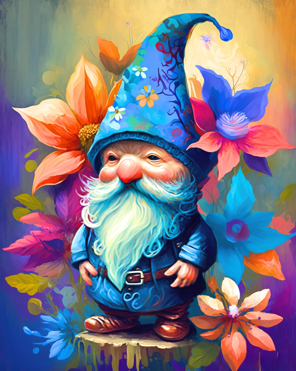 Wood Stump Gnome Diamond Art Kit