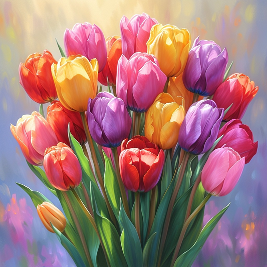 Multicolored Tulip Bunch Diamond Art Kit
