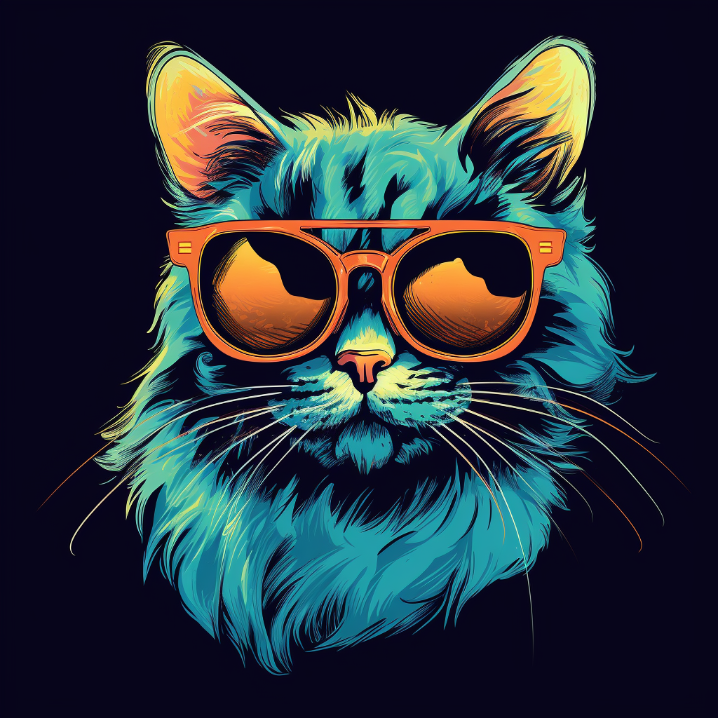 Orange Sunglasses Cat Diamond Art Kit