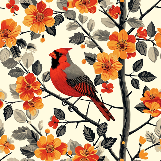 Retro Print Cardinal Diamond Art Kit
