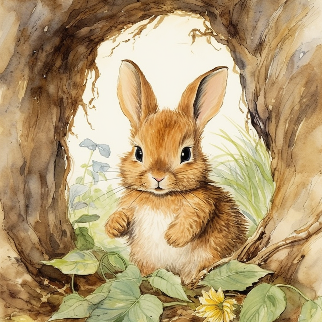 Little Brown Watercolor Rabbit Diamond Art Kit