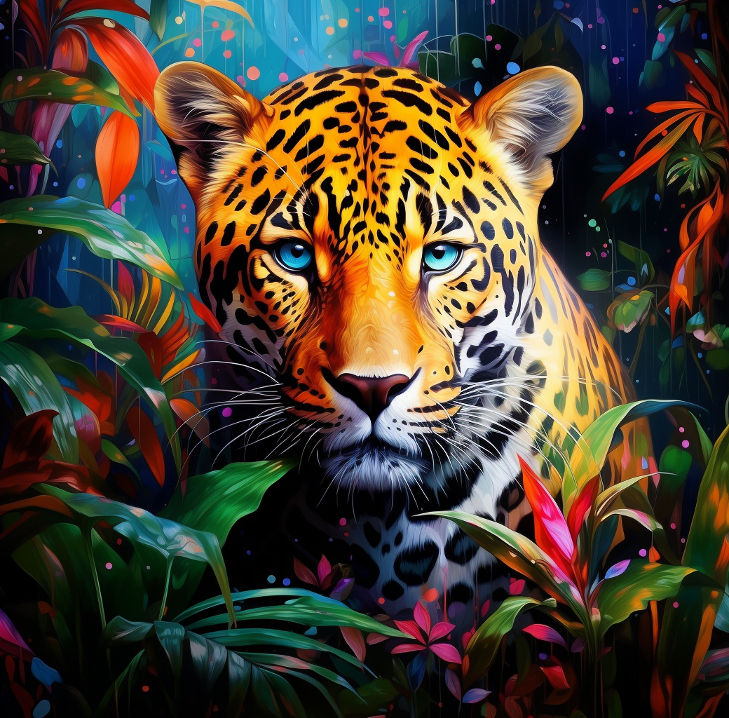 Bright Jungle Leopard Diamond Art Kit