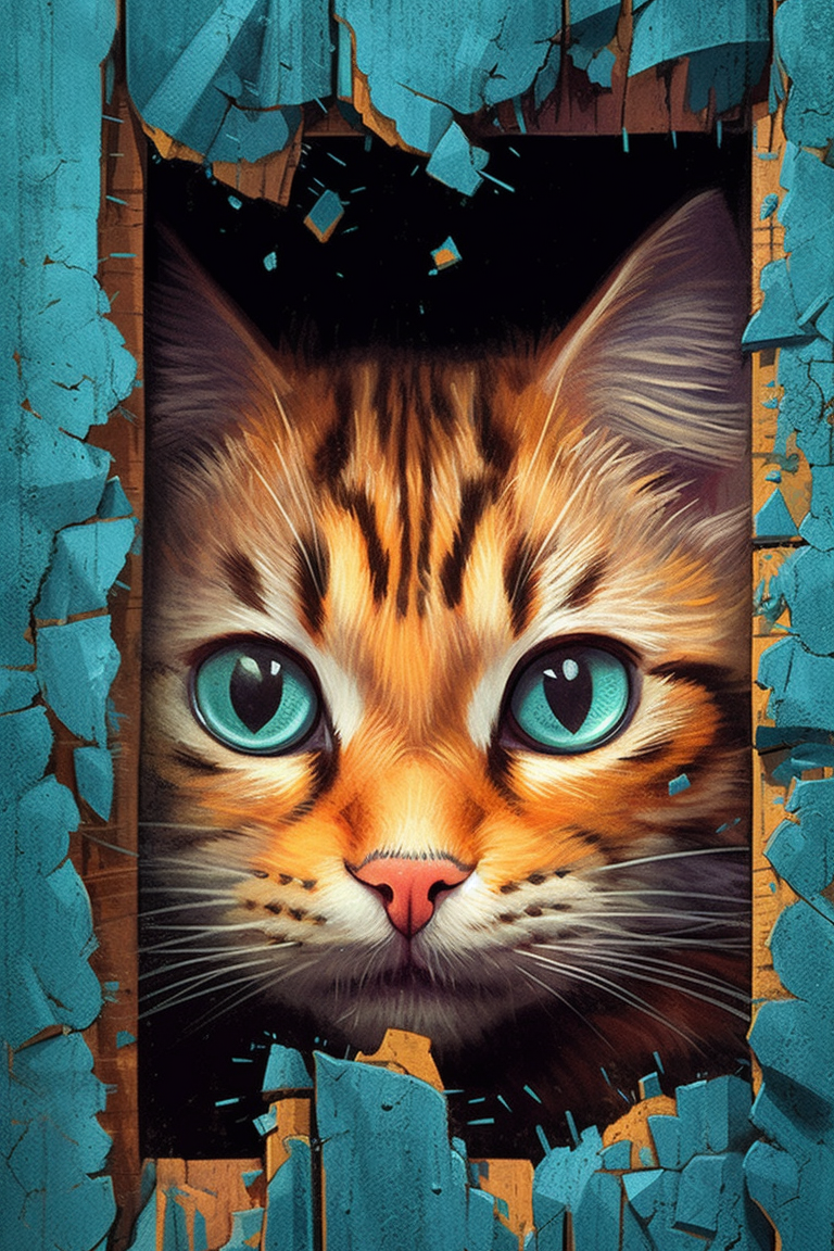 Peekaboo Orange Cat Diamond Art Kit