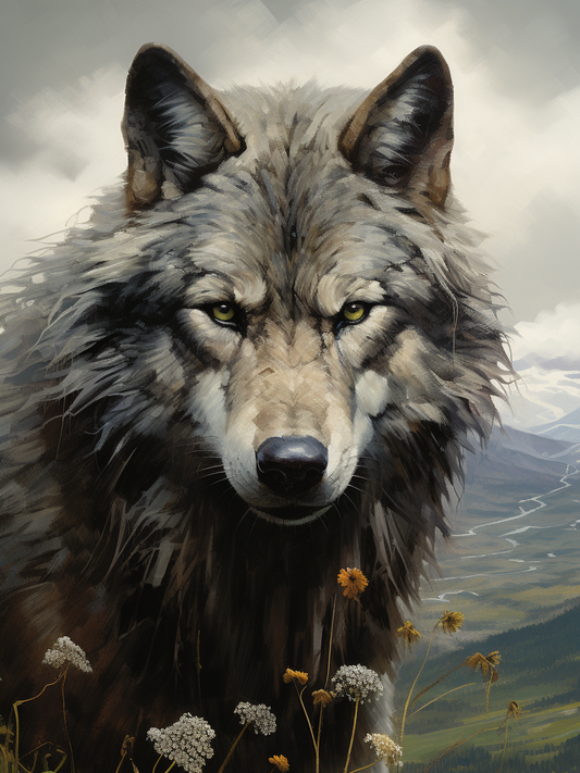 Highland Wolf Diamond Art Kit