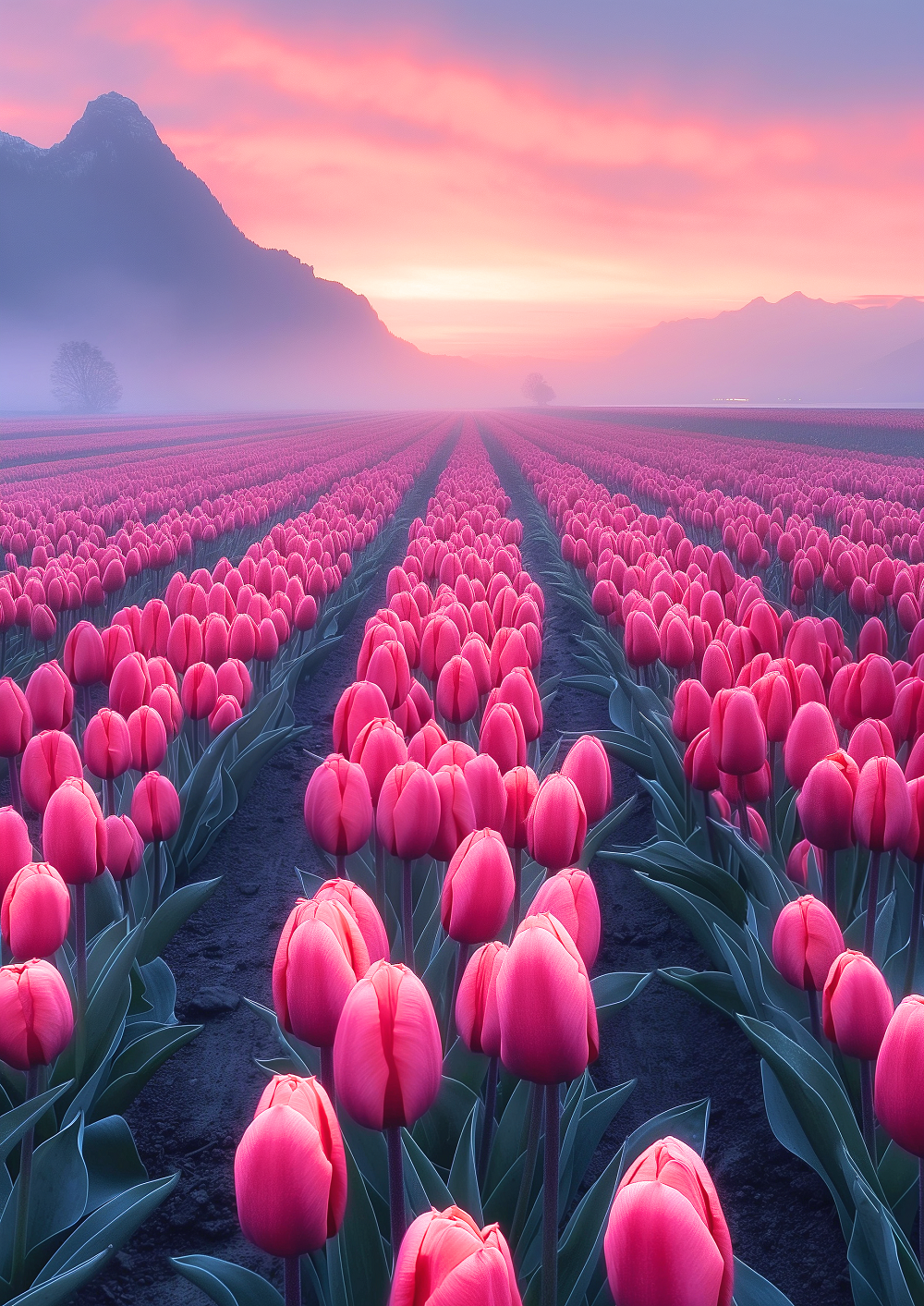 Pink Tulip Farm Diamond Art Kit