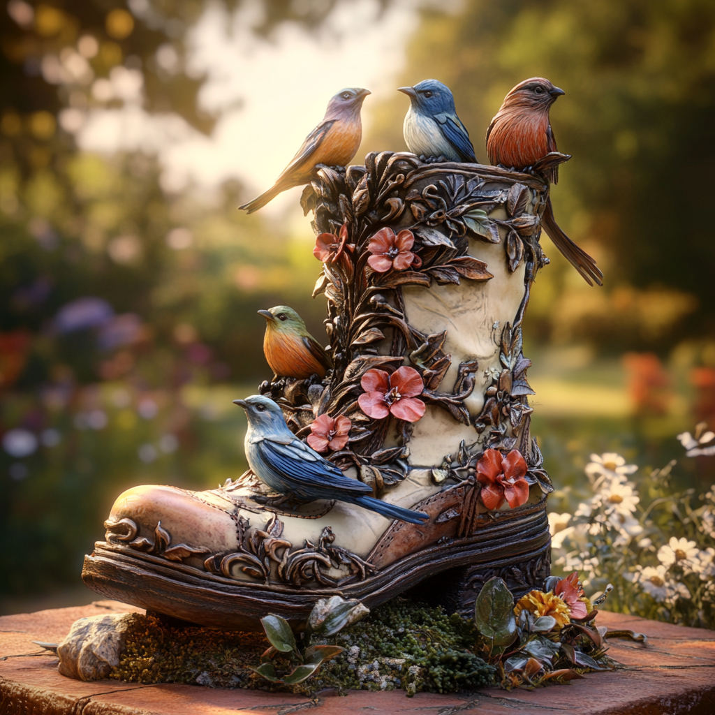 Birds And Flower Boot Diamond Art Kit