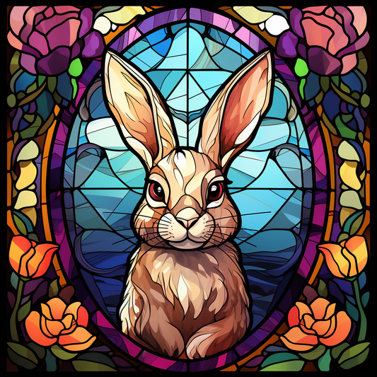 Brown Abstract Easter Bunny Diamond Art Kit