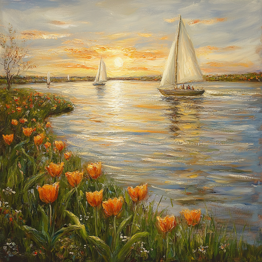 Tulip Shores Sailboat Diamond Art Kit