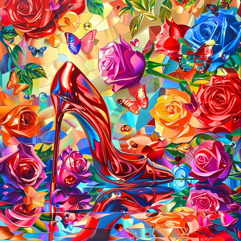 Shiney Red Stilleto Roses Diamond Art Kit