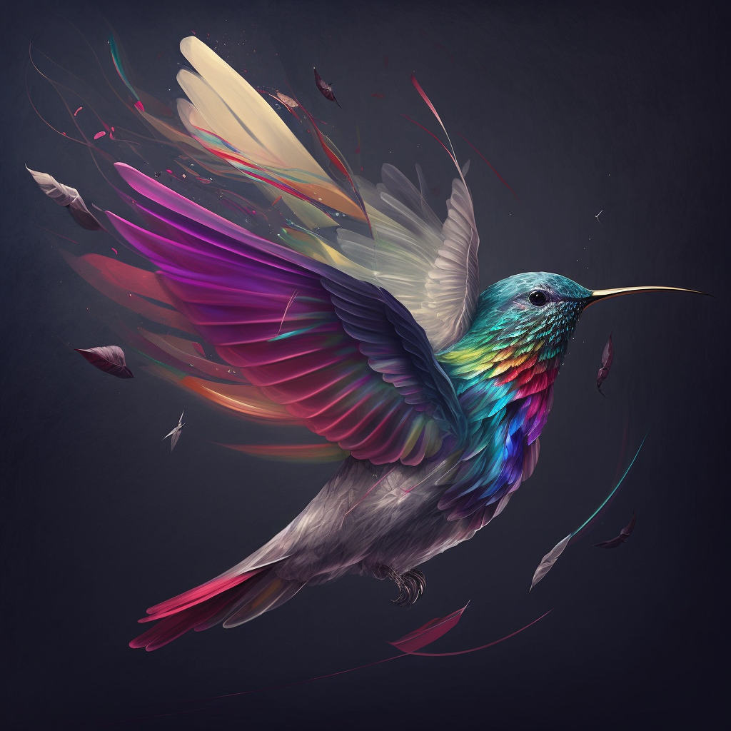 Gray Background Flying Hummingbird Diamond Art Kit