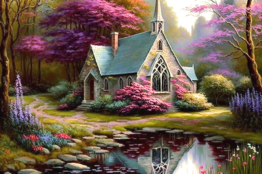 Forest Pond Church Diamond Art Kit