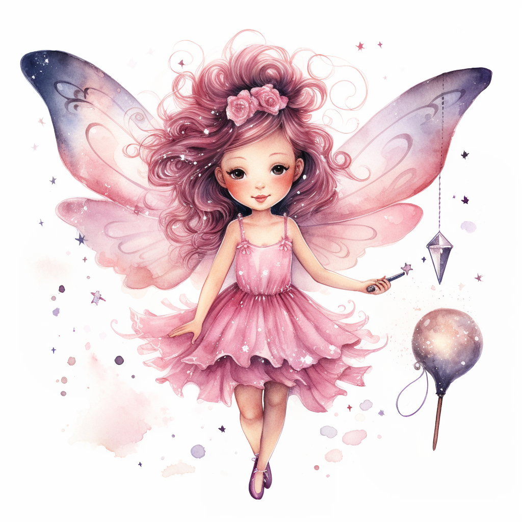 Pink Watercolor Fairy Diamond Art Kit