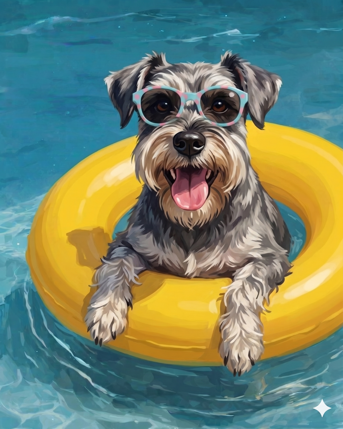 Hellow Summer Schnauzer Diamond Art Kit