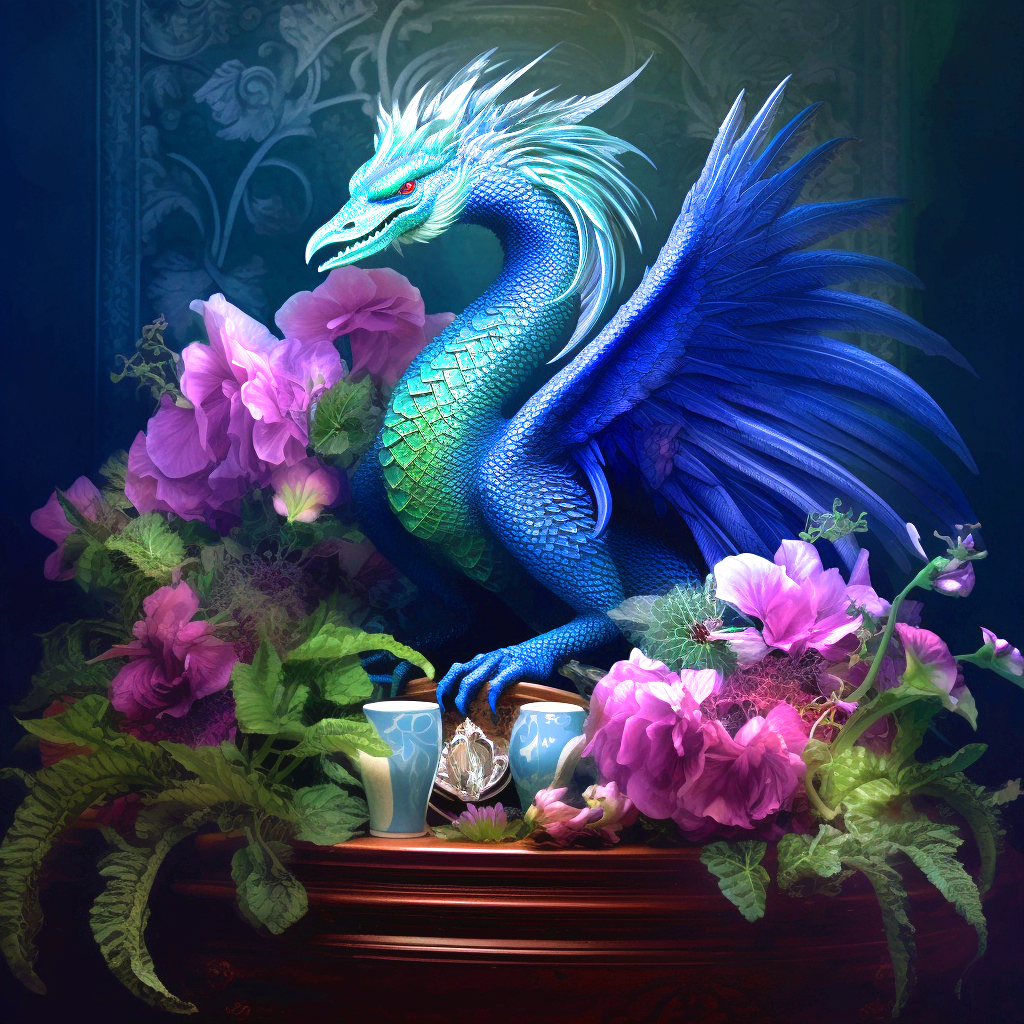Dragon Flowers Table Diamond Art Kit