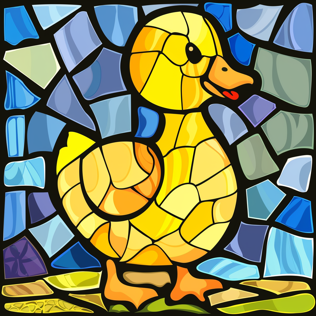 Abstract Yellow Duckling Diamond Art Kit