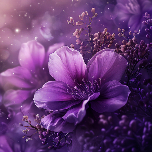 Brilliant Purple Flower Diamond Art Kit