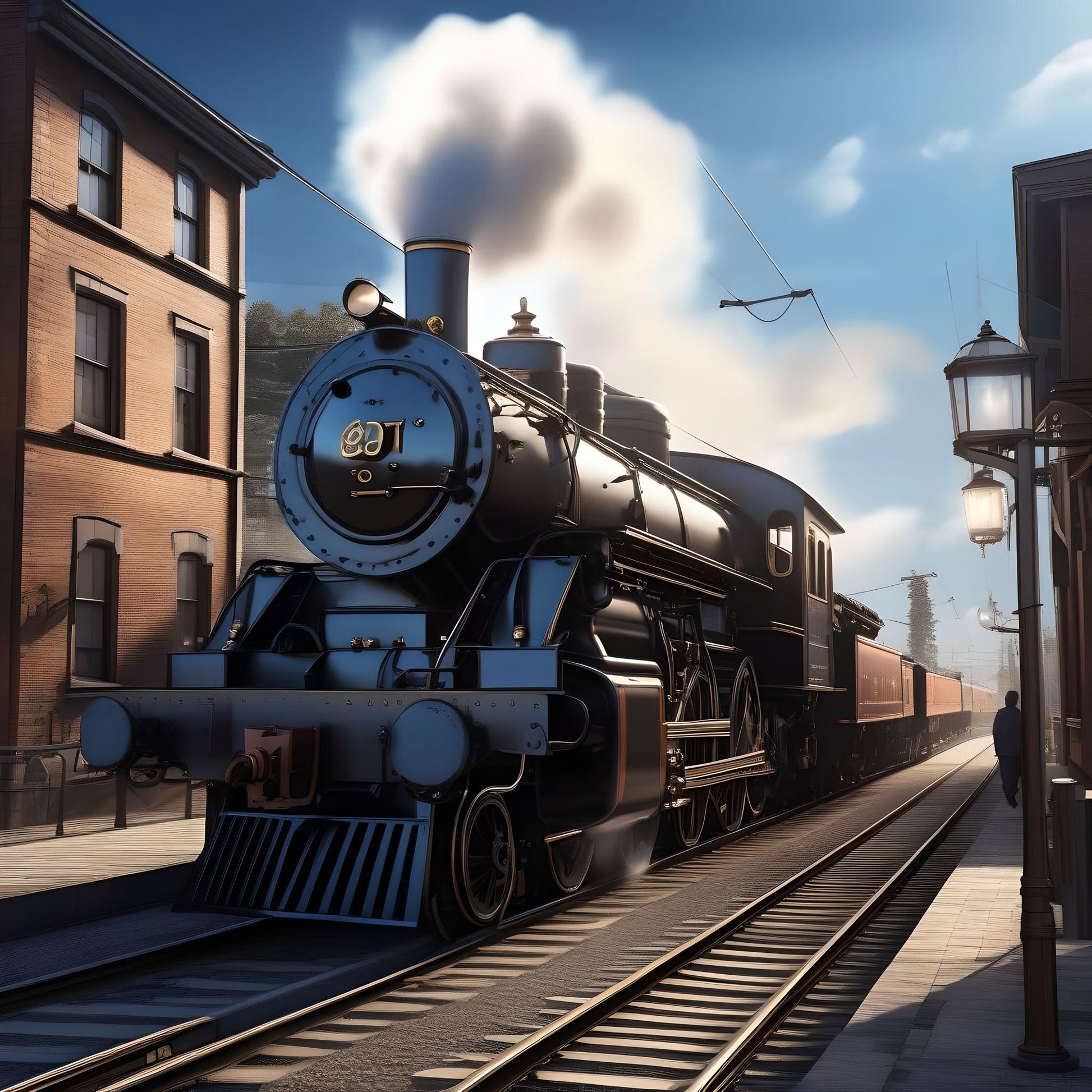 Black Steam Train Diamond Art Kit